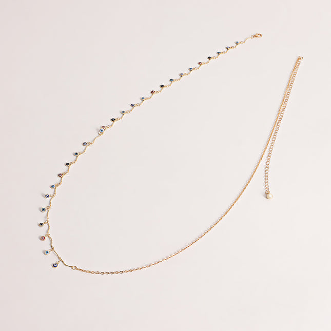 Cadena Sencilla De La Cintura De Ojo De Diablo Casual Metálica Para Mujer