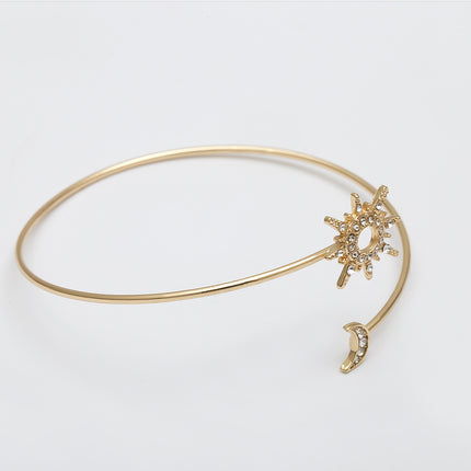 Brazalete Sencillo De Aleación Cadenas Para El Cuerpo De Sol Y Luna De Moda Clásica
