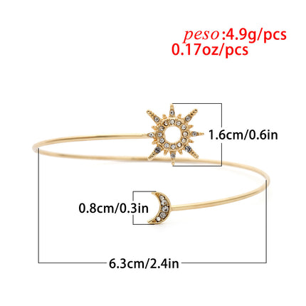 Brazalete Sencillo De Aleación Cadenas Para El Cuerpo De Sol Y Luna De Moda Clásica