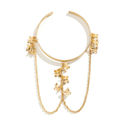 Brazalete Metálico Sencillo De Hierro Con Mariposas Casual De Moda Para Mujer