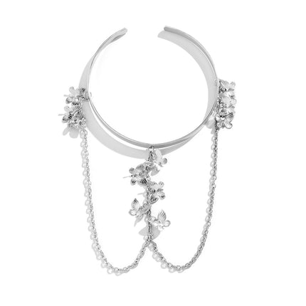 Brazalete Metálico Sencillo De Hierro Con Mariposas Casual De Moda Para Mujer