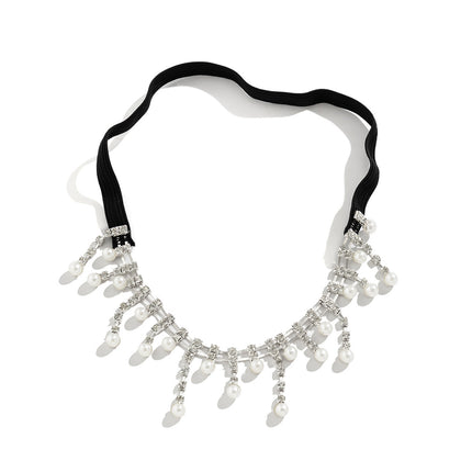 Cadena Elegante De Pierna Para El Cuerpo Sexy De Perlas De Imitación Con Banda Elástica Para Mujer