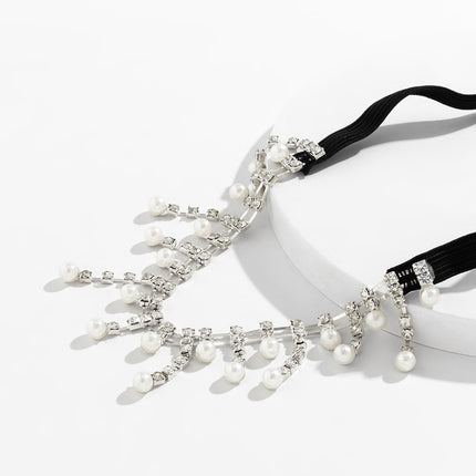 Cadena Elegante De Pierna Para El Cuerpo Sexy De Perlas De Imitación Con Banda Elástica Para Mujer