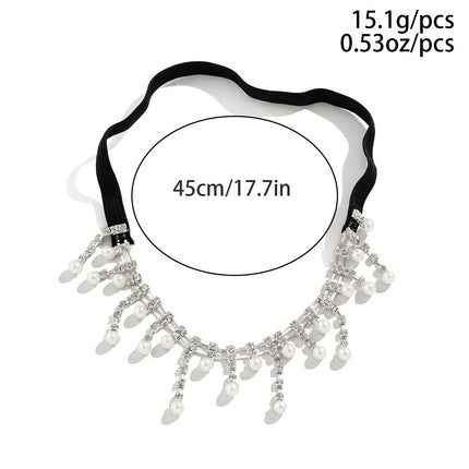 Cadena Elegante De Pierna Para El Cuerpo Sexy De Perlas De Imitación Con Banda Elástica Para Mujer