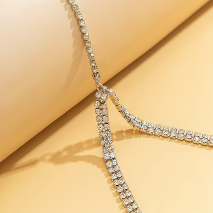 Cadena De Pierna Para El Cuerpo Sexy Con Banda Elástica Con Diamantes De Moda