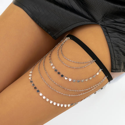 Cadena Multicapa De Pierna Para El Cuerpo Sexy Con  Corazones Para Mujer