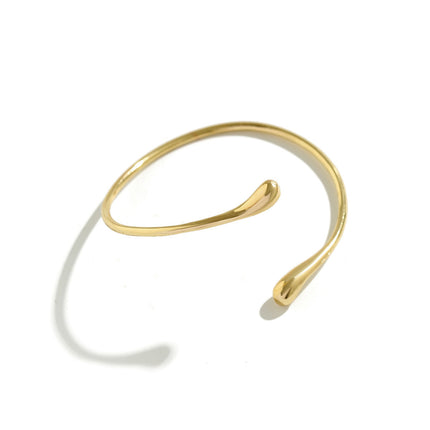 Brazalete Metálico De Aleación Sencillo Con Forma De Gota De Agua Casual De Estilo Líquido
