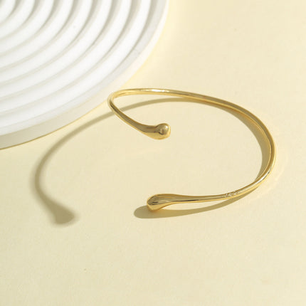 Brazalete Metálico De Aleación Sencillo Con Forma De Gota De Agua Casual De Estilo Líquido