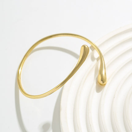 Brazalete Metálico De Aleación Sencillo Con Forma De Gota De Agua Casual De Estilo Líquido