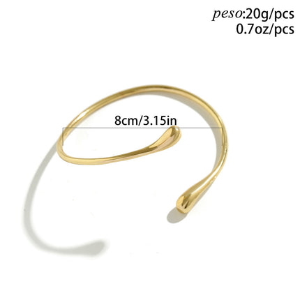 Brazalete Metálico De Aleación Sencillo Con Forma De Gota De Agua Casual De Estilo Líquido
