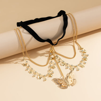 Cadena Sexy Y Pura De Pierna Para El Cuerpo Con Diamantes Y Mariposas De Aleación