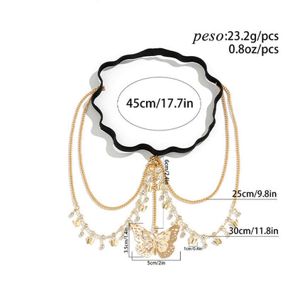 Cadena Sexy Y Pura De Pierna Para El Cuerpo Con Diamantes Y Mariposas De Aleación