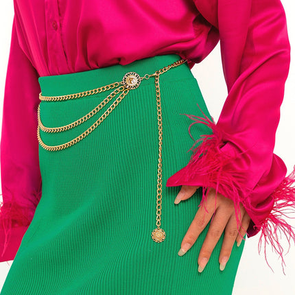 Cadena De Cintura Para El Cuerpo De Estilo De Cabeza De Reina Retro De Aleación Para Mujer