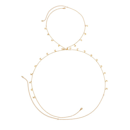 Cadena Elegante Para El Cuerpo Con Borlas De Mariposa Dorada De Metal Para Mujer