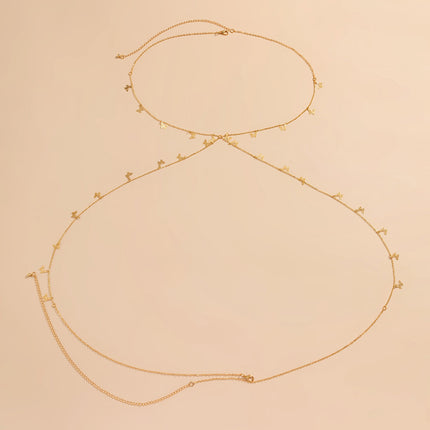 Cadena Elegante Para El Cuerpo Con Borlas De Mariposa Dorada De Metal Para Mujer