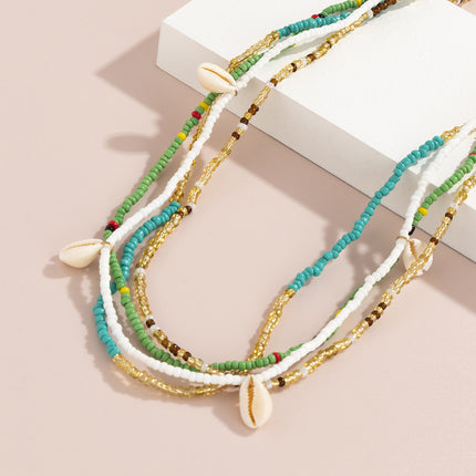 Cadena De Estilo Turístico De Cintura Multicapa Con Cuentas De Arroz Sexy De Moda Para Mujer