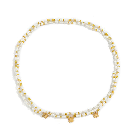Cadena De Cintura De Aleación De Mariposa Con Cuentas De Arroz De Colores De Moda Con Perlas
