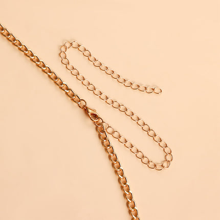 Cadena Metálica De Aluminio De Cintura Multicapa Con Cuentas De Perlas De Imitación Elegante