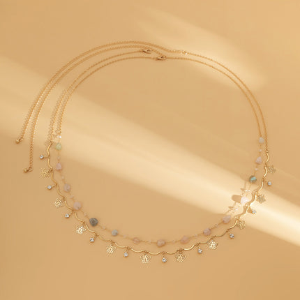 Cadena Metálica De Cintura  Con Borlas De Mariposa Con Cristales Coloridos De Imitación