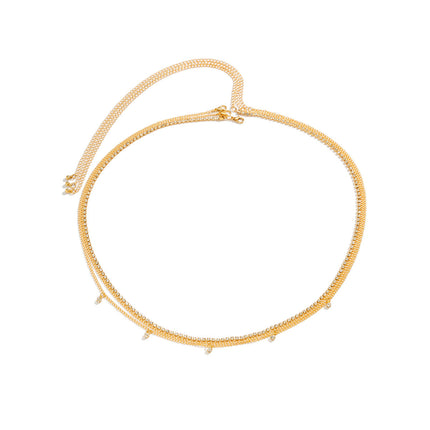Cadena Metálica De Cintura De Borlas De Múltiples Capas Con Diamantes De Imitación Para Mujer