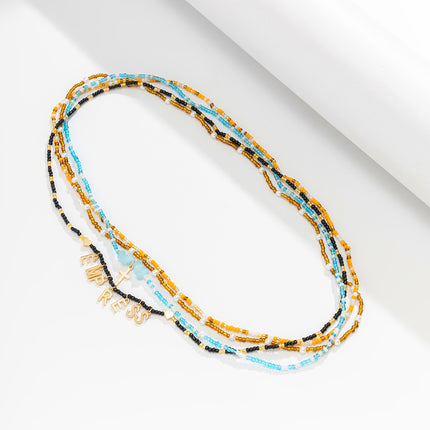Cadena Multicapa De Cintura Con Cuentas De Arroz Sexy Estilo Turístico Con Letras EMPRESS