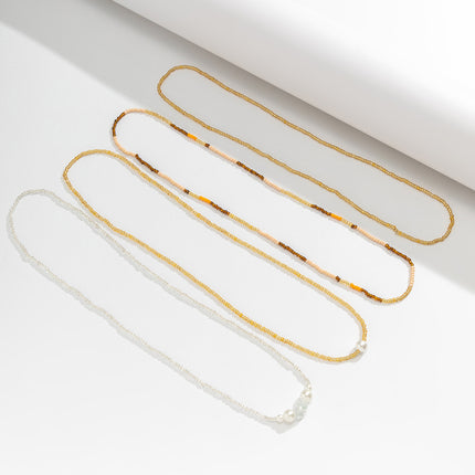 Cadena Multicapa De Cintura Con Cuentas De Arroz Sexy Estilo Centro Turístico Con Perlas