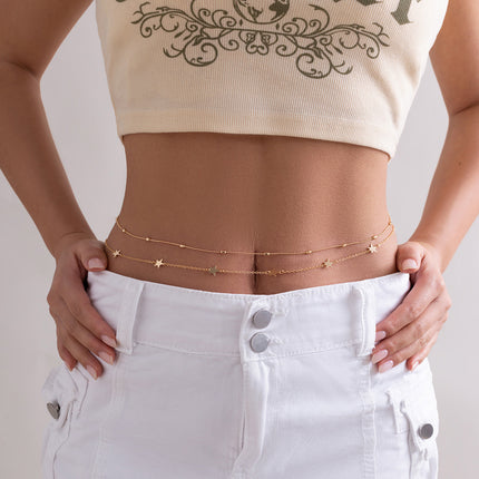 Cadena Metálica De Cintura Sencillo De Doble Capa Con Mariposas Casual Para Mujer