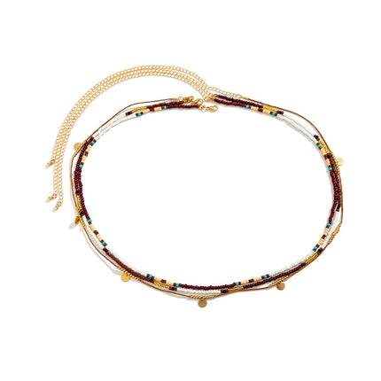 Cadena Multicapa De Cintura Con Cuentas De Arroz Sexy Estilo Centro Turístico Con Lentejuelas