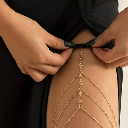 Cadena Multicapa De Aleación Con Diamantes Para El Cuerpo Con Bolas De Moda
