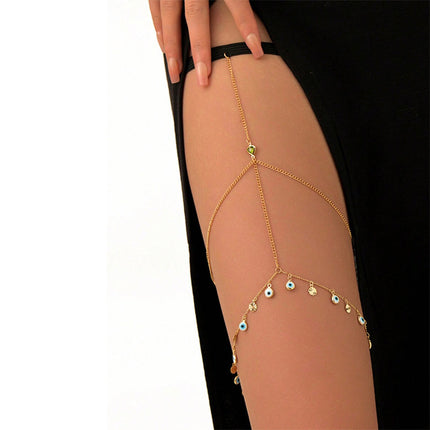 Cadena Para El Cuerpo Con Bolas Y Diamantes Del Ojo De Diablo De Moda Para Mujer