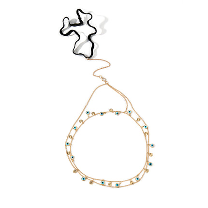 Cadena Para El Cuerpo Con Bolas Y Diamantes Del Ojo De Diablo De Moda Para Mujer