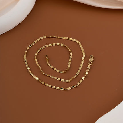 Collar Versátil De Cobre De Cadena Sencilla De Ojos Con Bordes De Doble Cara Casual