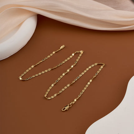 Collar Versátil De Cobre De Cadena Sencilla De Ojos Con Bordes De Doble Cara Casual