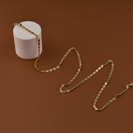 Collar Versátil De Cobre De Cadena Sencilla De Ojos Con Bordes De Doble Cara Casual