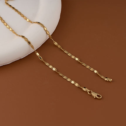 Collar Versátil De Cobre De Cadena Sencilla De Ojos Con Bordes De Doble Cara Casual
