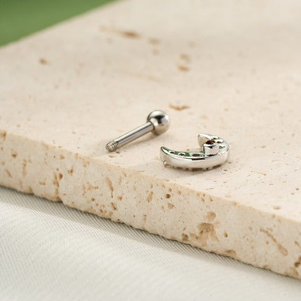 Piercing Con Diseño De Luna Y Diamantes, Estilo Moderno de Cobre