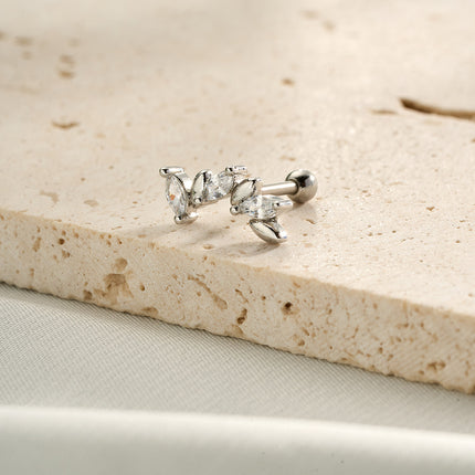 Piercing De Cobre Con Zirconia Diseño Minimalista Clavo De Hueso Del Oído