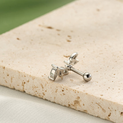Piercing De Cobre Con Zirconia Diseño Minimalista Clavo De Hueso Del Oído