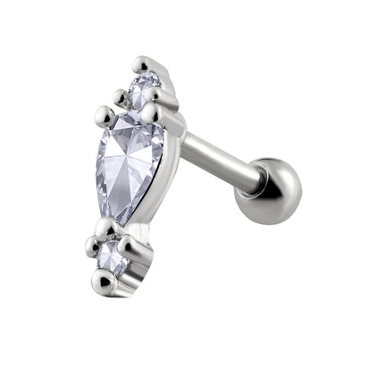 Piercing Con Zirconia Único Clavo De Hueso Del Oído De Cobre Minimalista