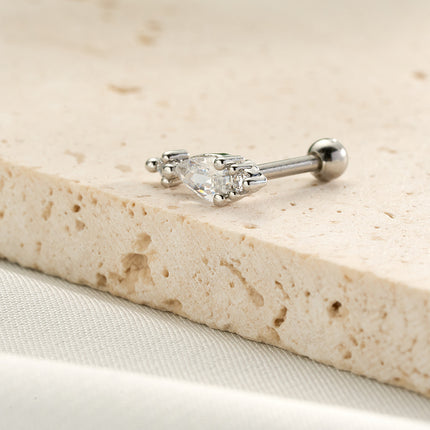 Piercing Con Zirconia Único Clavo De Hueso Del Oído De Cobre Minimalista