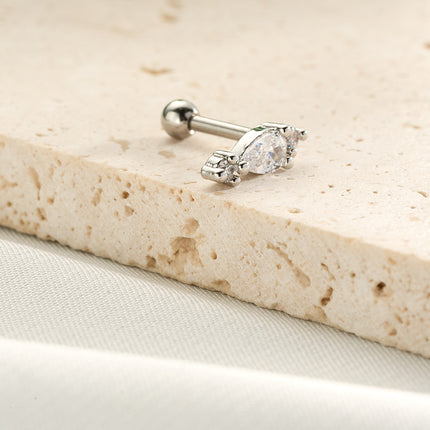 Piercing Con Zirconia Único Clavo De Hueso Del Oído De Cobre Minimalista