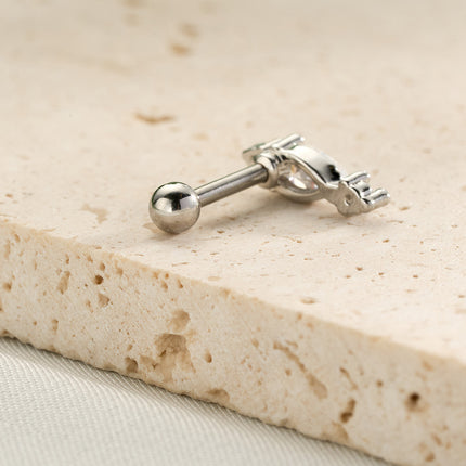 Piercing Con Zirconia Único Clavo De Hueso Del Oído De Cobre Minimalista