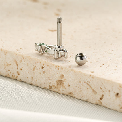 Piercing Con Zirconia Único Clavo De Hueso Del Oído De Cobre Minimalista