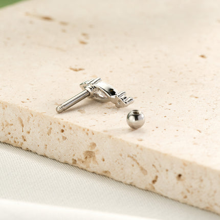 Piercing Con Zirconia Único Clavo De Hueso Del Oído De Cobre Minimalista