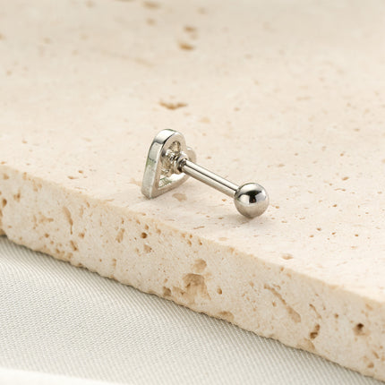 Piercing Clavo De Hueso Del Oído Corazón Con Zirconia De Cobre Delicado