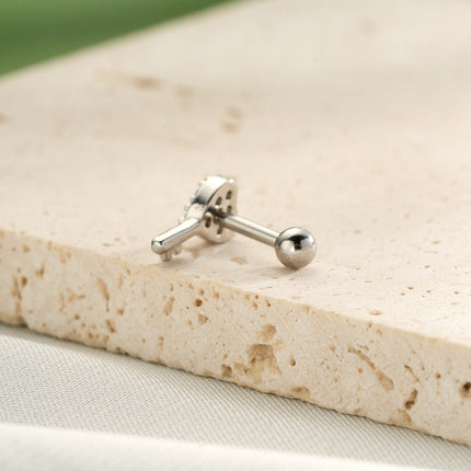 Piercing Clavo De Hueso Del Oído Llave Con Corazón Y Zirconia De Cobre