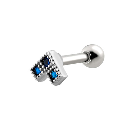 Piercing Con Zirconia En Forma De Cuadrado Clavo De Hueso Del Oído