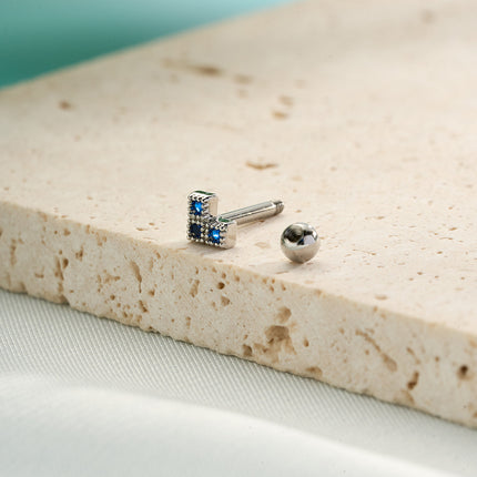 Piercing Con Zirconia En Forma De Cuadrado Clavo De Hueso Del Oído