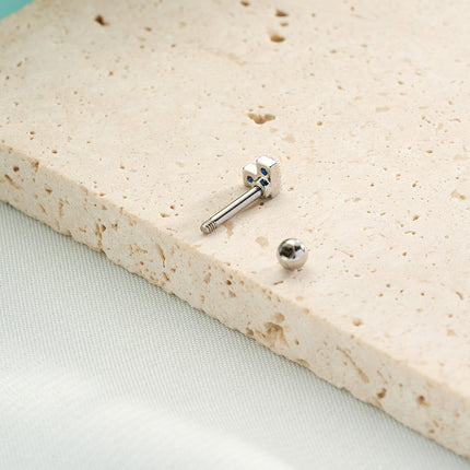 Piercing Con Zirconia En Forma De Cuadrado Clavo De Hueso Del Oído