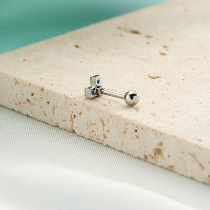 Piercing Con Zirconia En Forma De Cuadrado Clavo De Hueso Del Oído